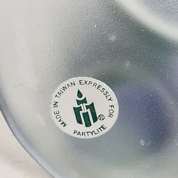 PartyLite Penguin Candle Holder P7196 Frosted Glass Votive Blue Green 5in - Picture 8 of 8